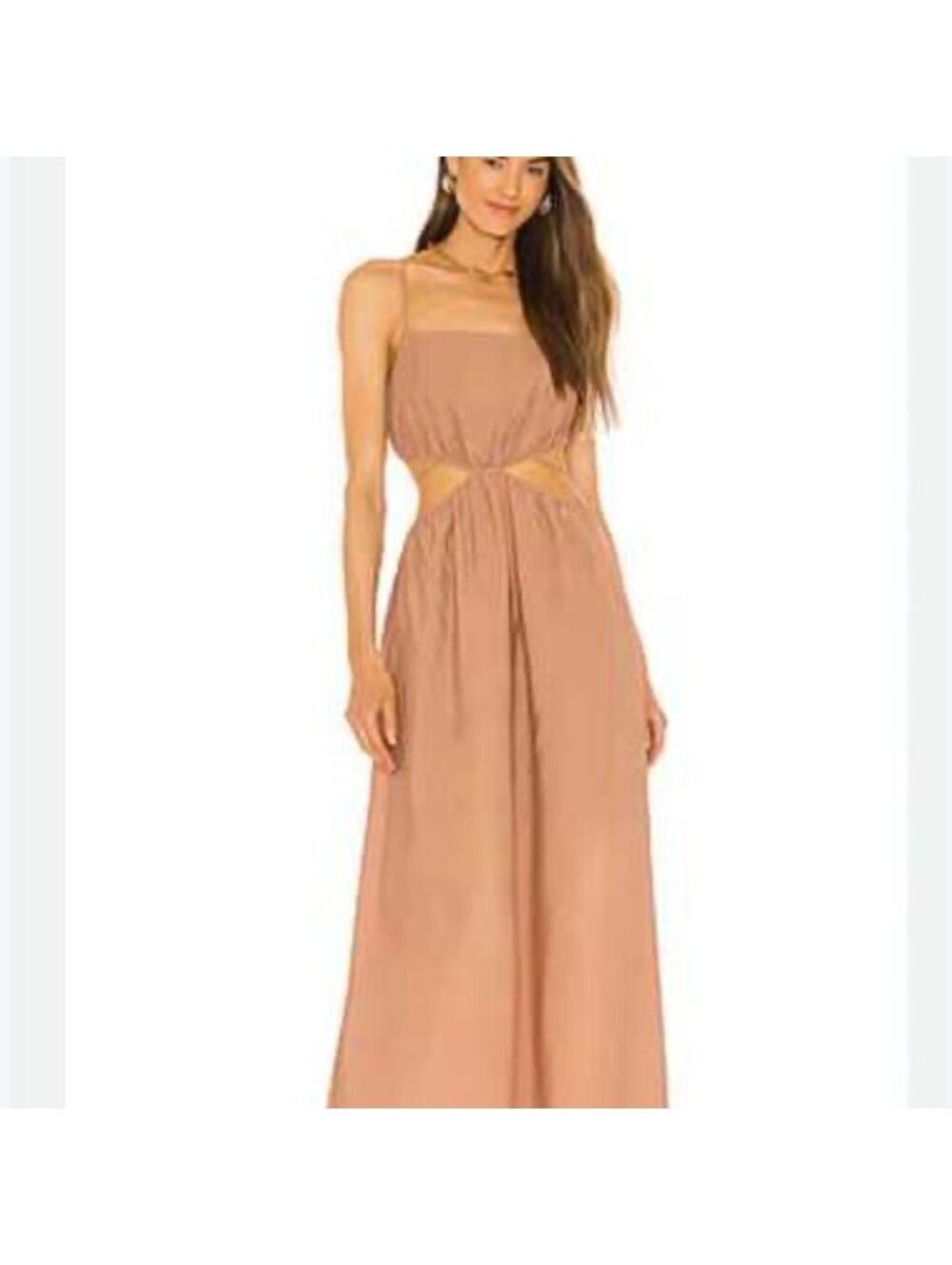 Jonathan Simkhai Swim Coverup Vacation Dress Mauve Cutout Maxi Dress XS